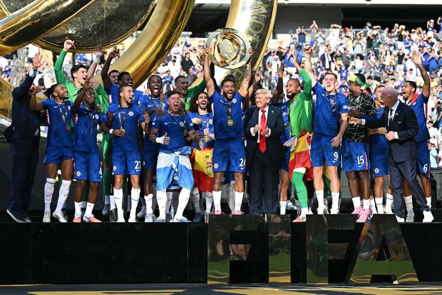 Chelsea lift the Club World Cup trophy