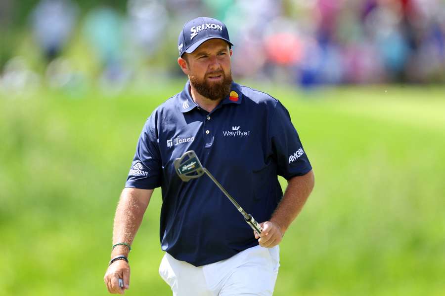 Shane Lowry holds his putter on the 13th green during the third round of the PGA Championship