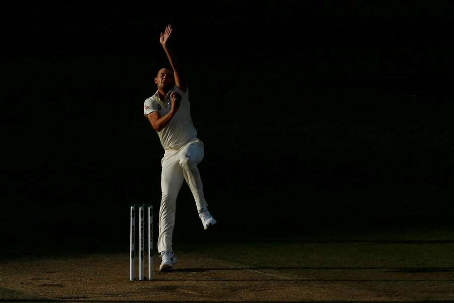 Australia's Josh Hazlewood in action in 2019