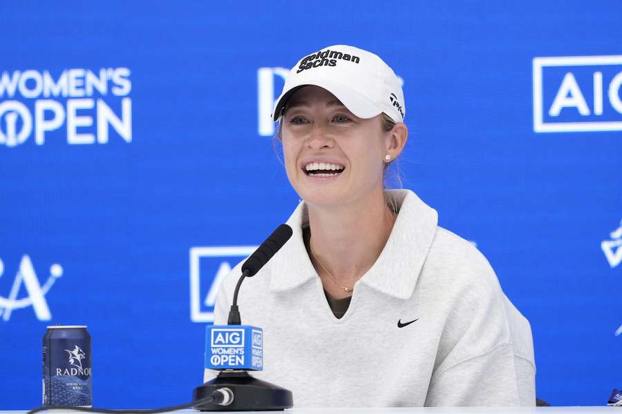 Korda speaks to the media