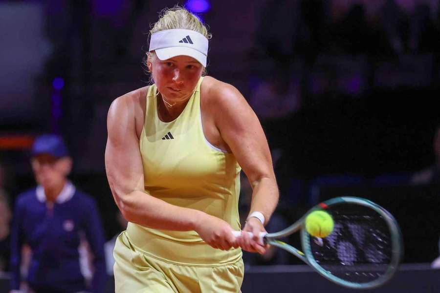 Tauson in action during her match against Potapova
