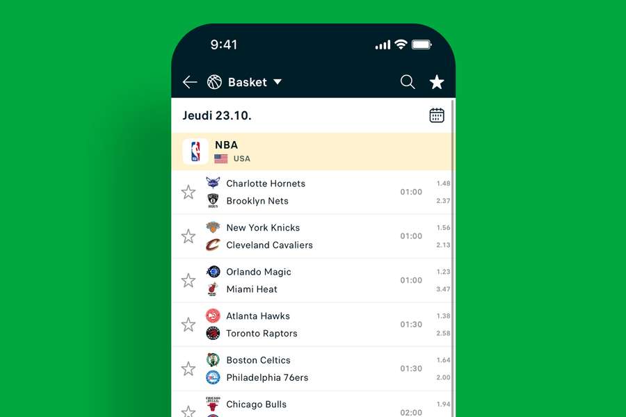 Horaires de début des matchs officiels