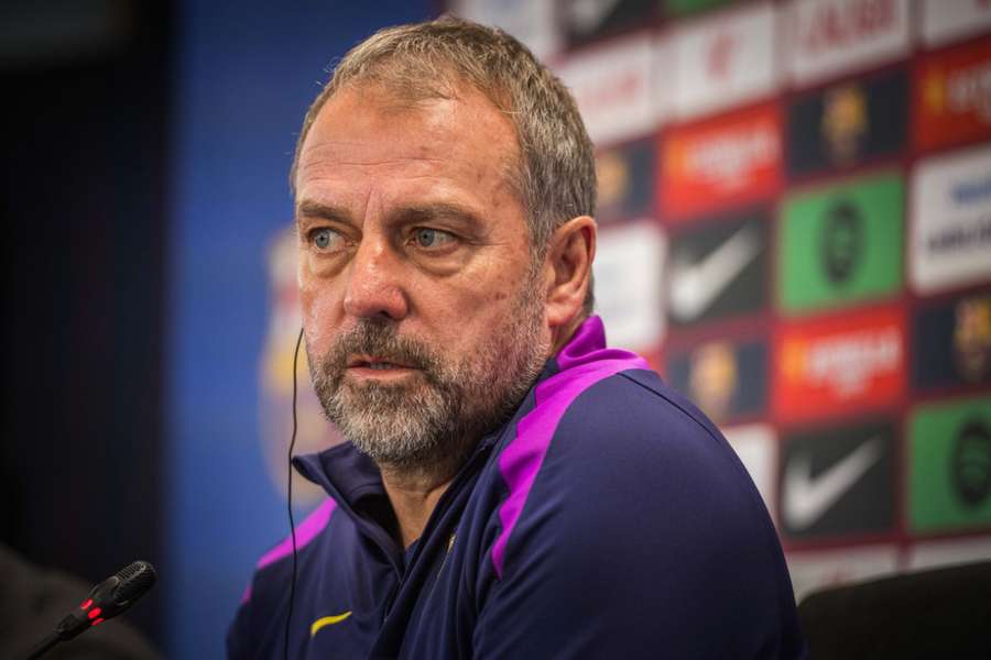 Flick, durante la rueda de prensa previa al duelo ante Osasuna
