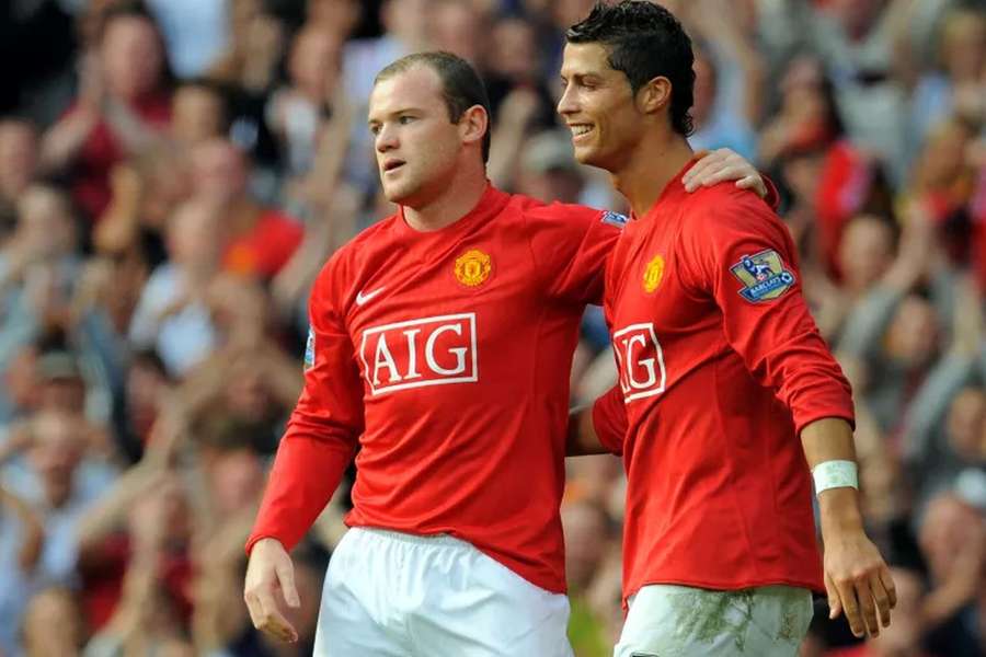 Wayne Rooney e Cristiano Ronaldo jogaram juntos no Manchester United