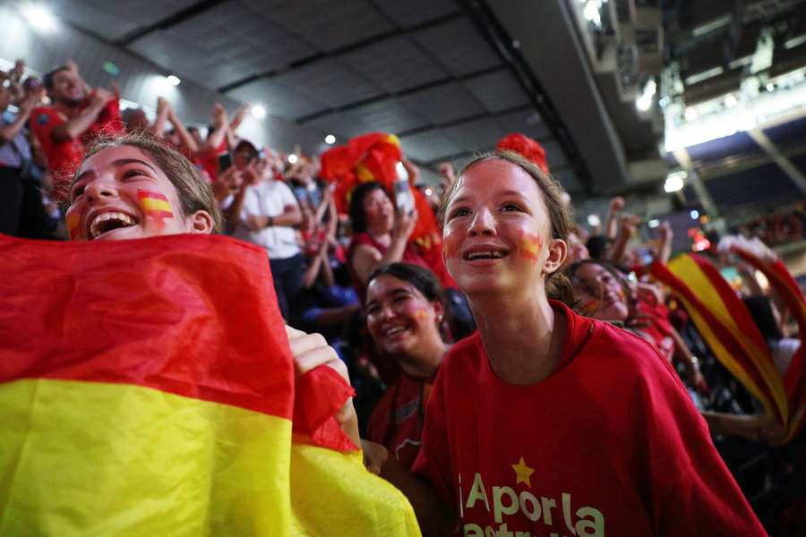 Spain fans inside Madrid's WiZink Center