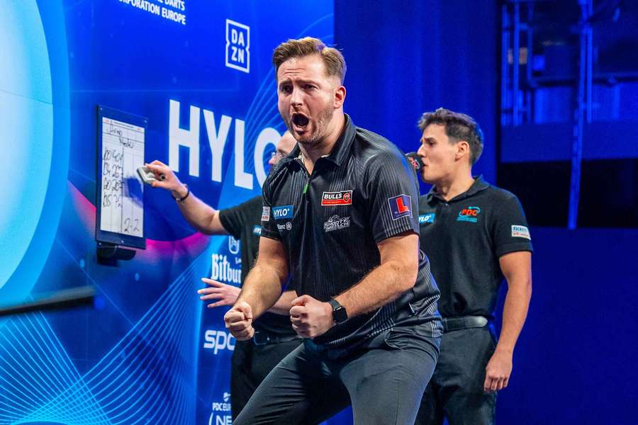 Arno Merk bei der PDC Europe Super League. Arno Merk bei der PDC Europe Super League.