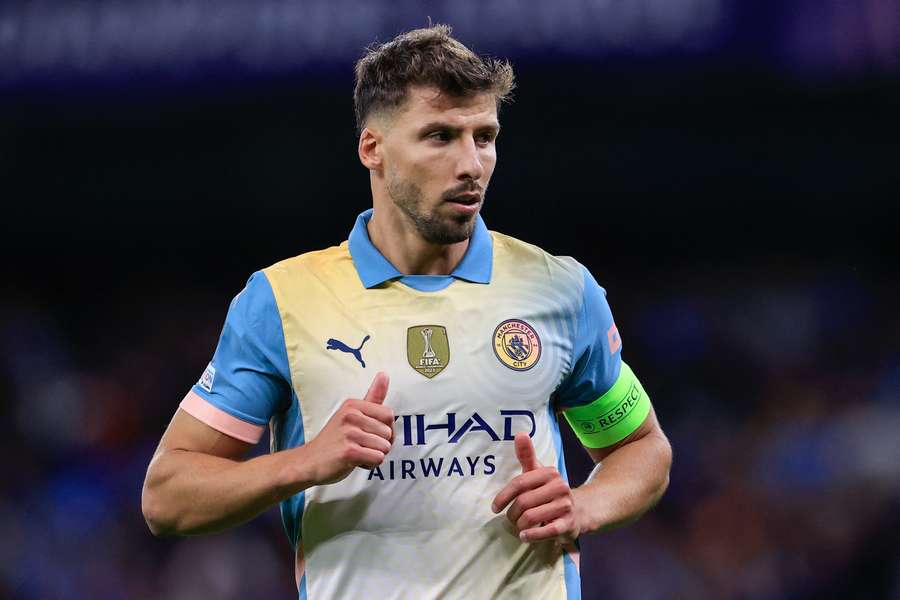 Ruben Dias during the Champions League match between Manchester City and Inter Milan at the Etihad Stadium