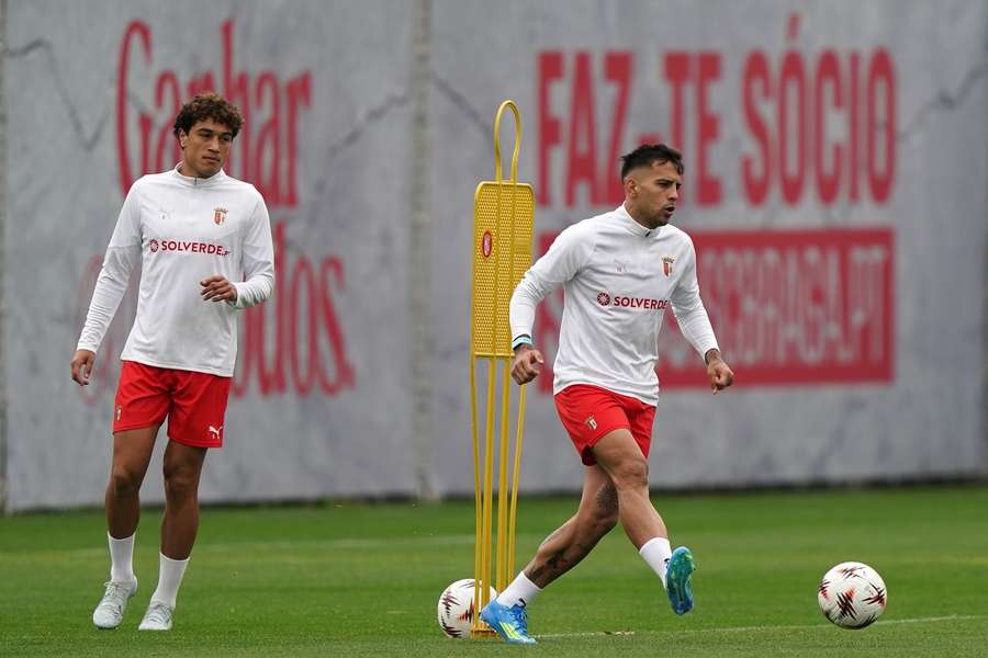 Rodrigo Zalazar no treino do SC Braga Rodrigo Zalazar no treino do SC Braga