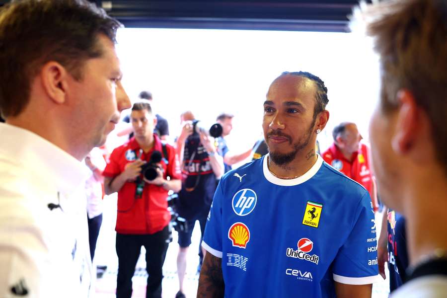 Lewis Hamilton, pictured ahead of the driver's parade in Italy