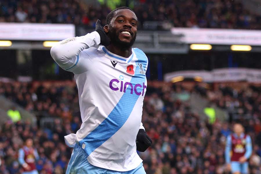 Jeffrey Schlupp celebrates giving Crystal Palace the lead against Burnley