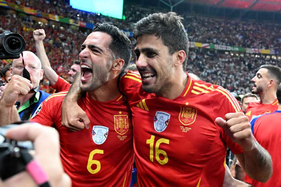 Rodri (r) was part of the team that beat England in the final on Sunday