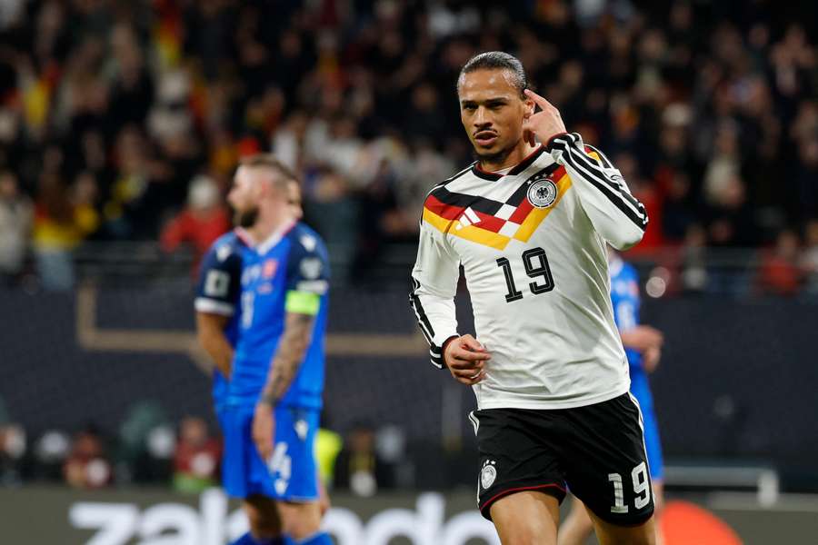 Sané celebra uno de sus goles con Alemania