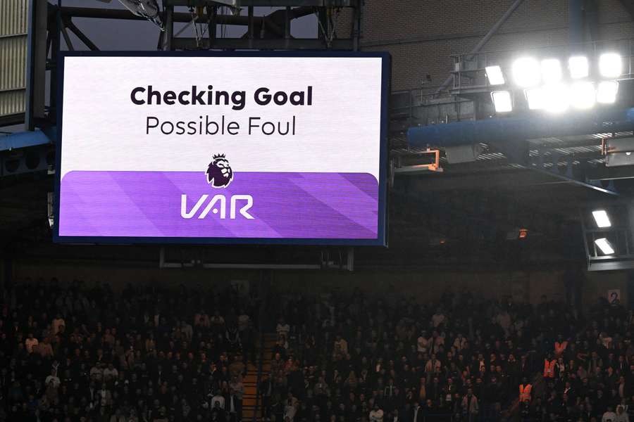 A general view of the inside of the stadium as the LED Screen displays the message 