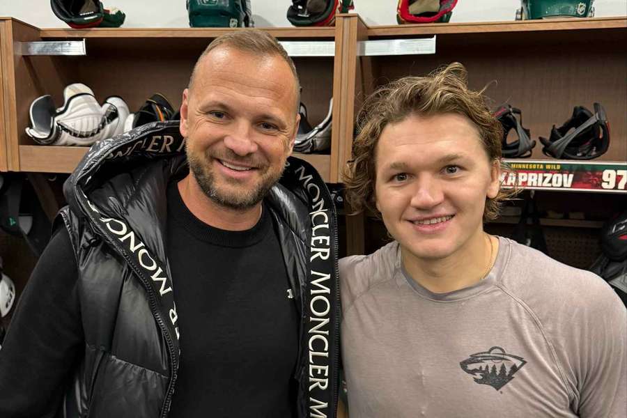 Gáborík po boku Kaprizova, aktuálneho ťahúňa Minnesoty.  Gáborík po boku Kaprizova, aktuálneho ťahúňa Minnesoty.