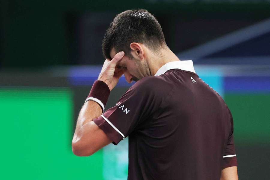 Zklamaný Novak Djokovič.