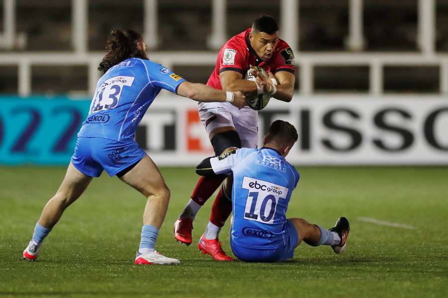 Newcastle Falcons’ Luther Burrell in action against Worcester Warriors in 2021