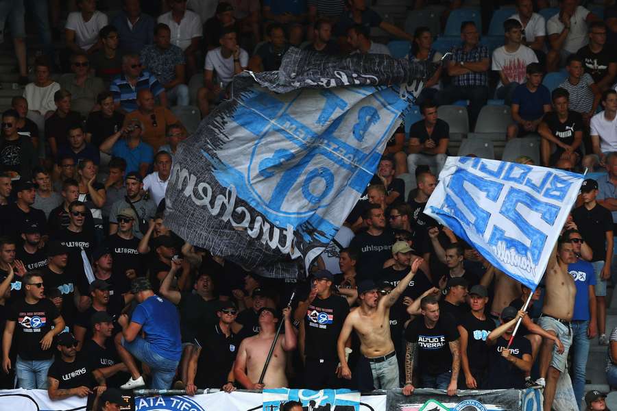 Supporters van De Graafschap in De Vijverberg