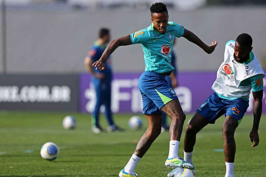 Eder Militao tijdens de training op woensdag