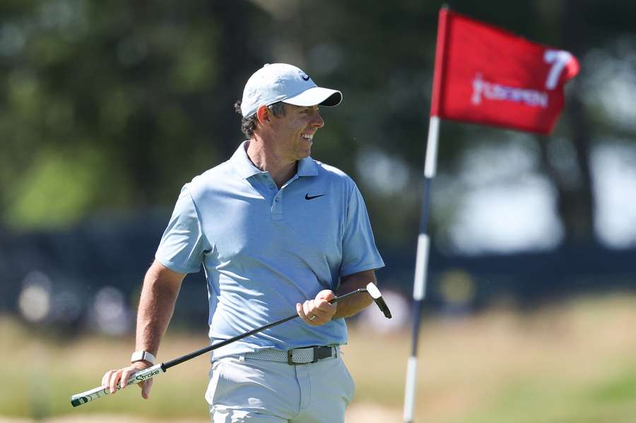 Rory McIlroy takes part in a practice round ahead of the US Open Rory McIlroy takes part in a practice round ahead of the US Open