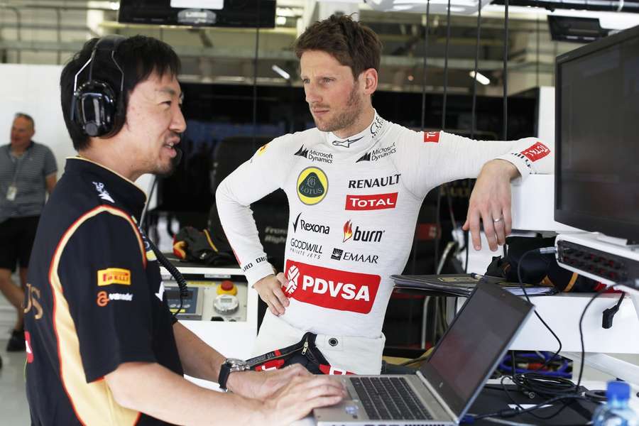 Kamatsu en Grosjean in hun Lotus-tijd in 2014