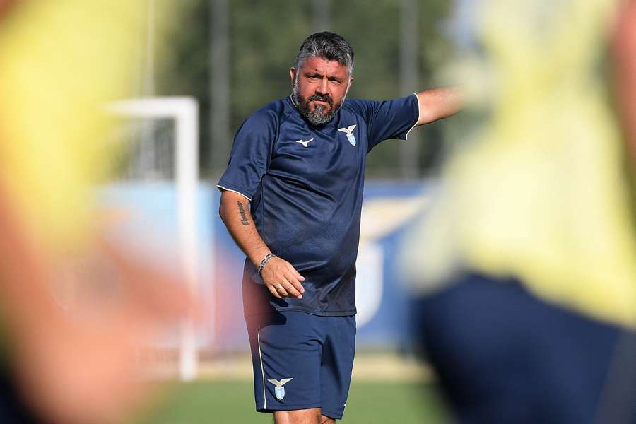 Rino Gattuso durante l'allenamento Rino Gattuso durante l'allenamento