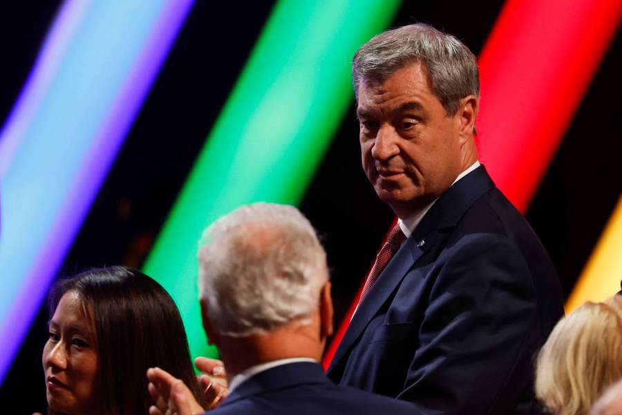 Markus Söder bei der Olympia-Entscheidung in Baden-Baden Markus Söder bei der Olympia-Entscheidung in Baden-Baden
