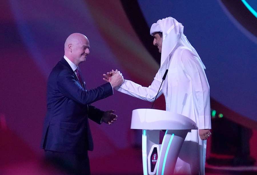FIFA-Präsident Gianni Infantino (l.) machte viel Werbung für die WM in Katar.