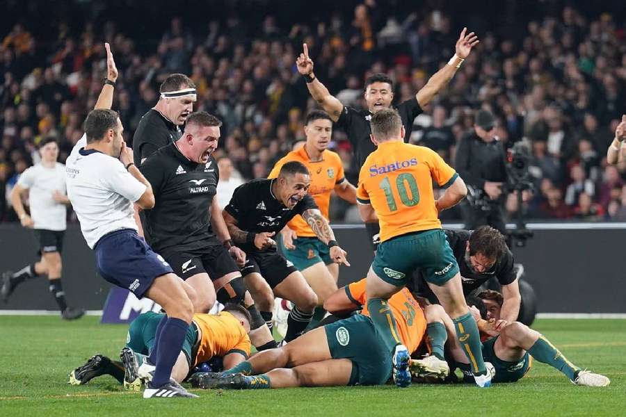 New Zealand won the first of two Bledisloe tests with a try after the siren