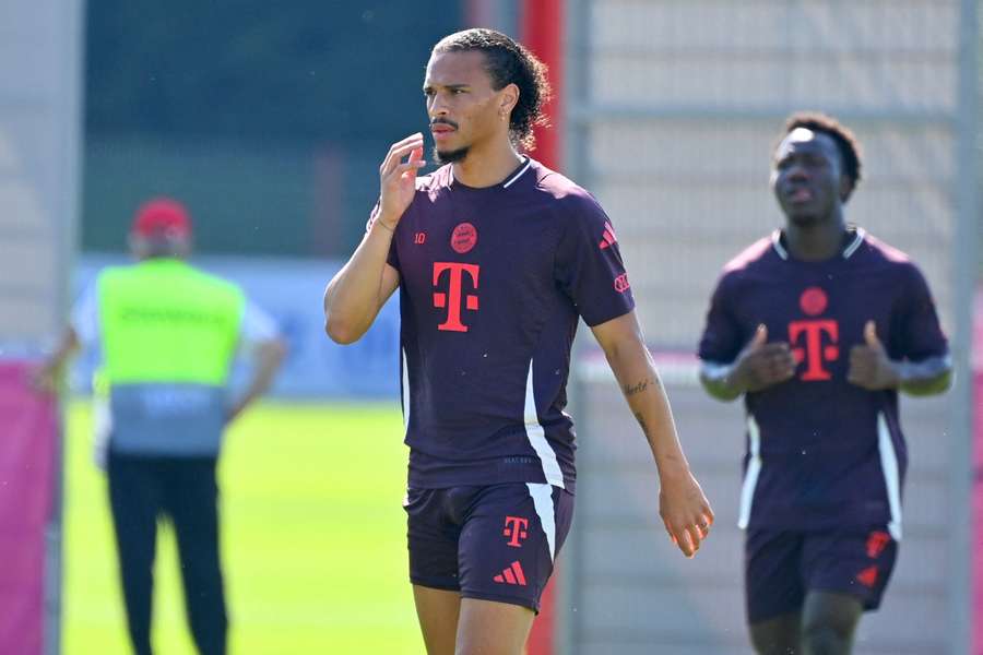 Leroy Sané no treino do Bayern