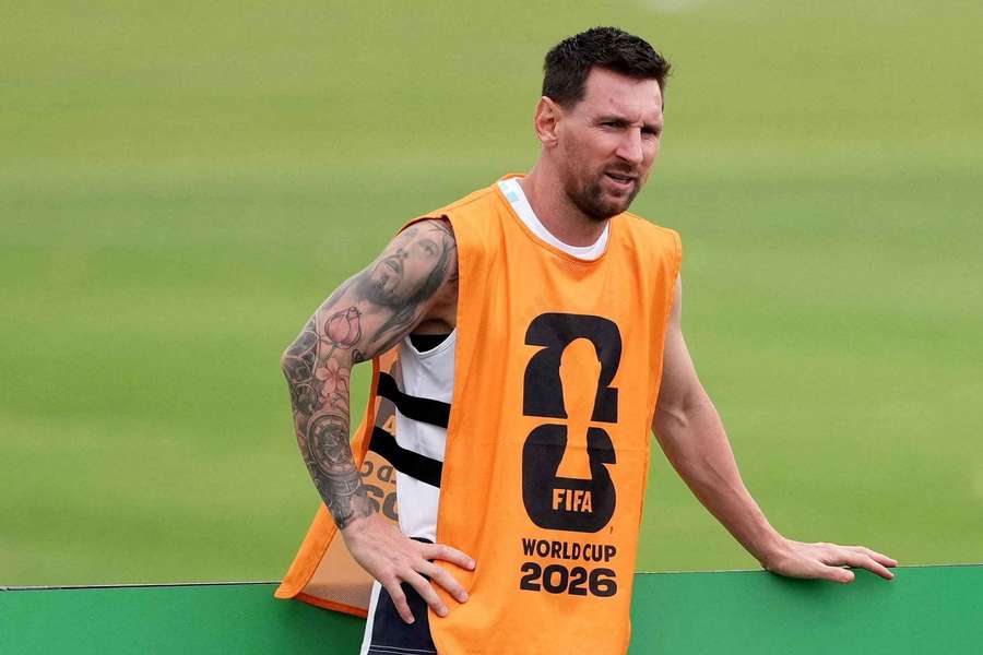 Messi počas tréningu Argentíny.