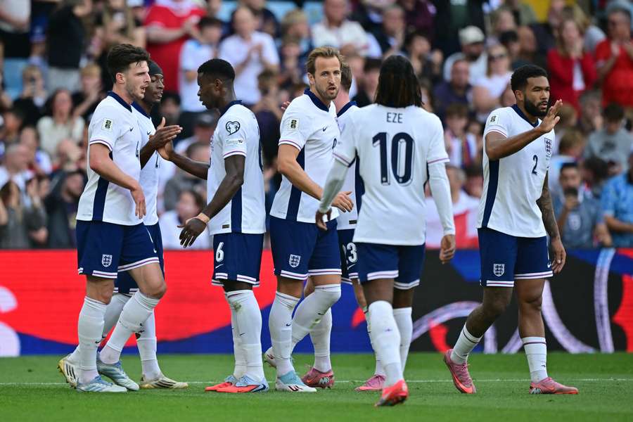 England celebrate after Andorra's Christian Garcia scores an own goal England celebrate after Andorra's Christian Garcia scores an own goal