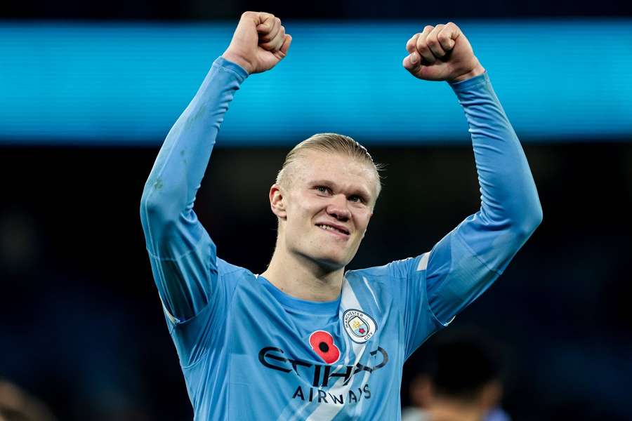 Erling Haaland reacts after Man City's 3-0 win over Liverpool Erling Haaland reacts after Man City's 3-0 win over Liverpool