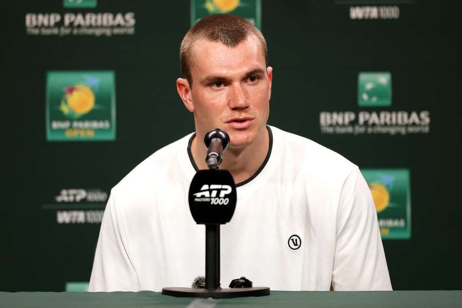 Jack Draper of Great Britain fields questions on media day Jack Draper of Great Britain fields questions on media day