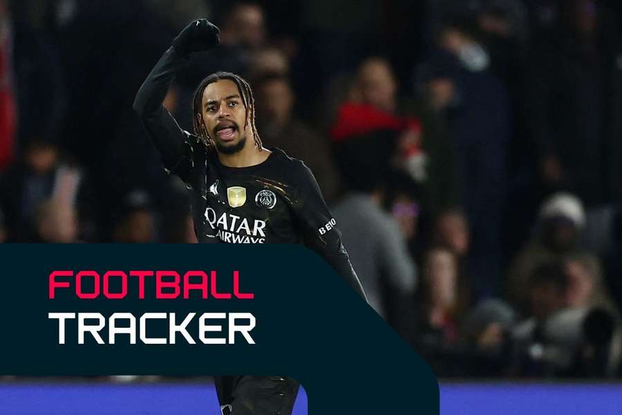 Bradley Barcola celebrates his goal for PSG