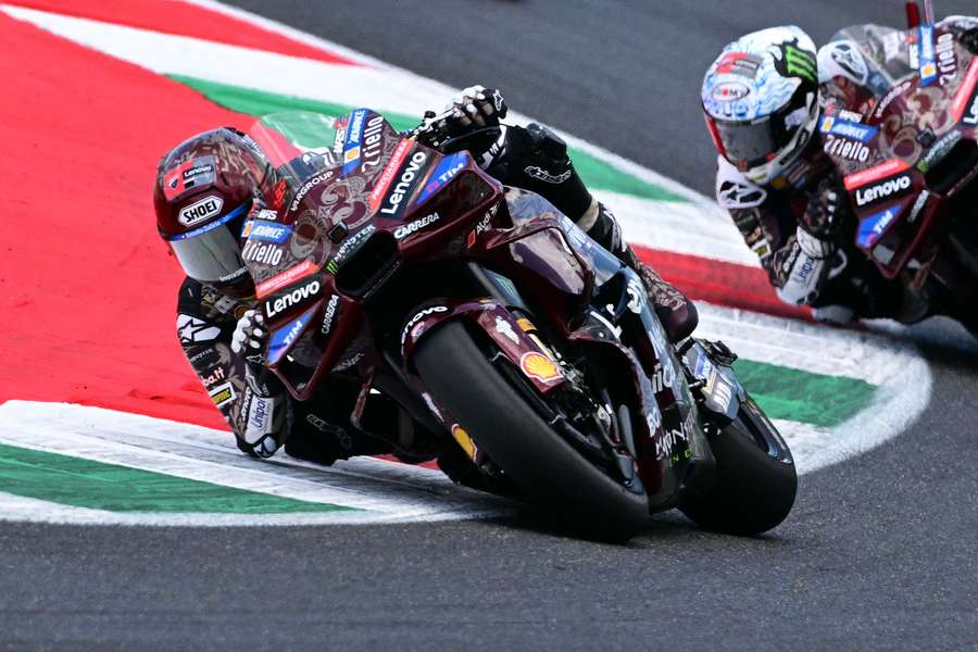 Marc Marquez steers his motorbike during the Italian MotoGP Grand Prix at Mugello