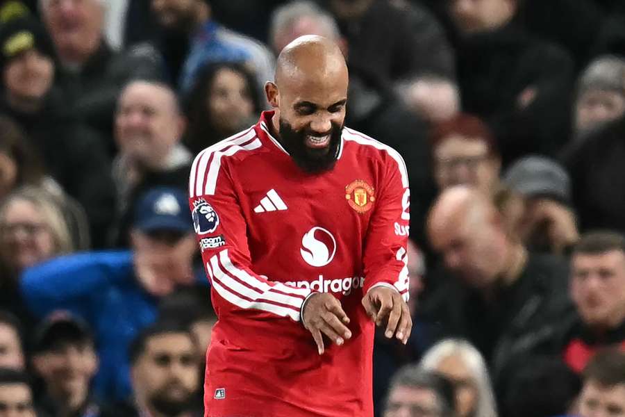 Bryan Mbeumo del Manchester United festeggia il gol contro il Tottenham Bryan Mbeumo del Manchester United festeggia il gol contro il Tottenham