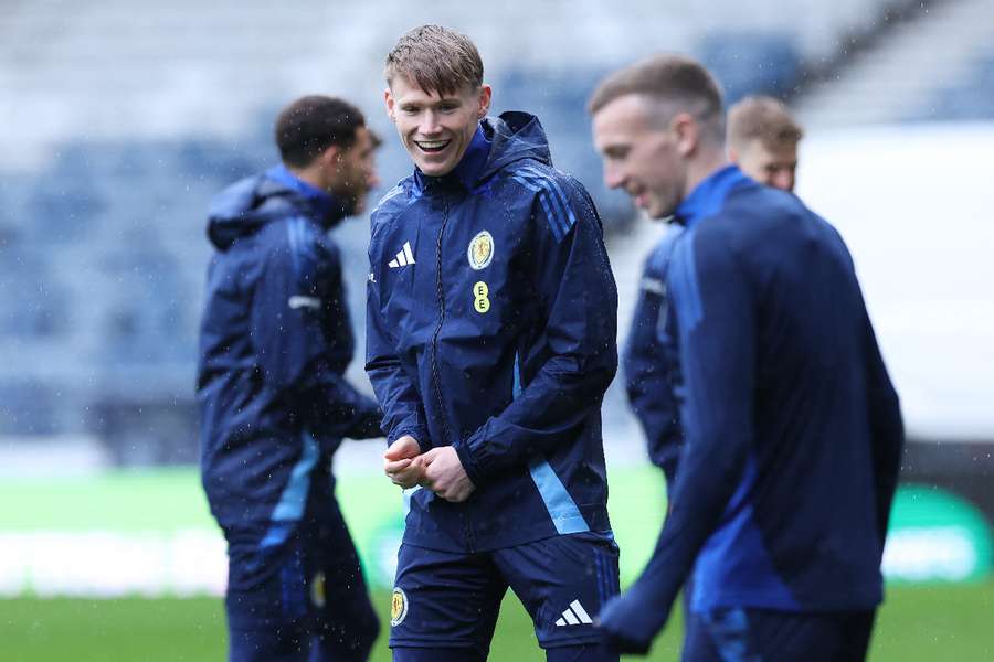 Scott McTominay during a Scotland training session at Lesser Hampden