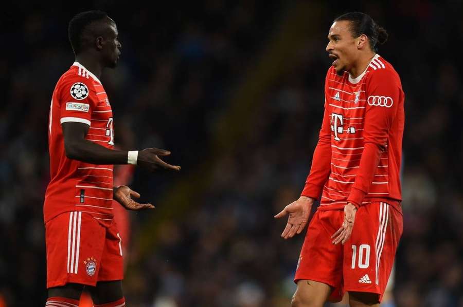 Bayern Munich's Sadio Mane and Leroy Sane were seen arguing during their defeat to Manchester City