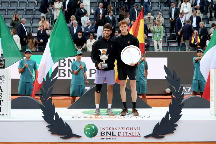 La premiazione di Alcaraz e Sinner