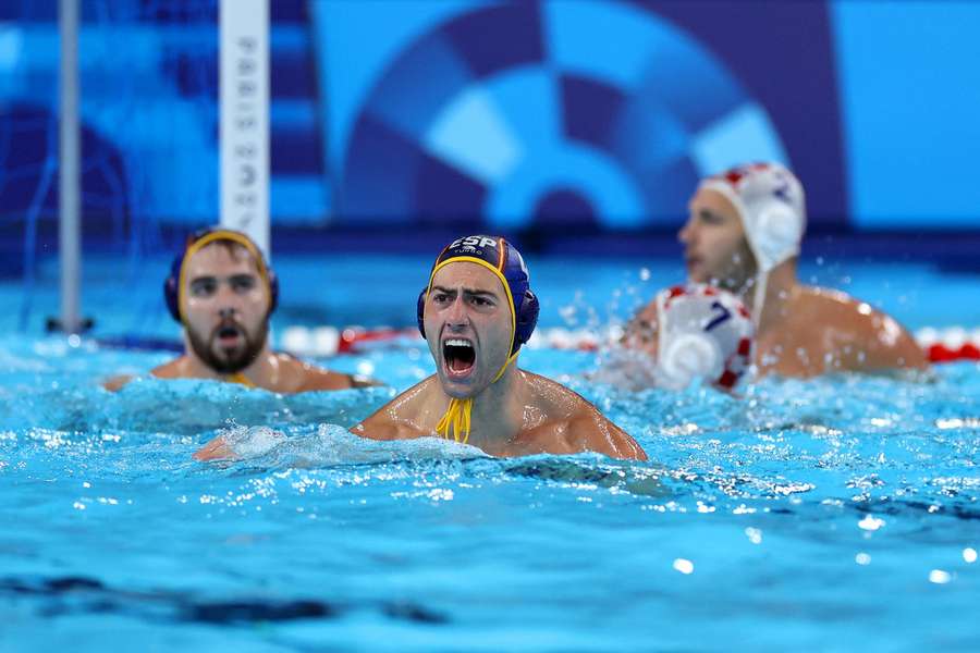 Bernat Sanahuja celebra un gol ante Croacia