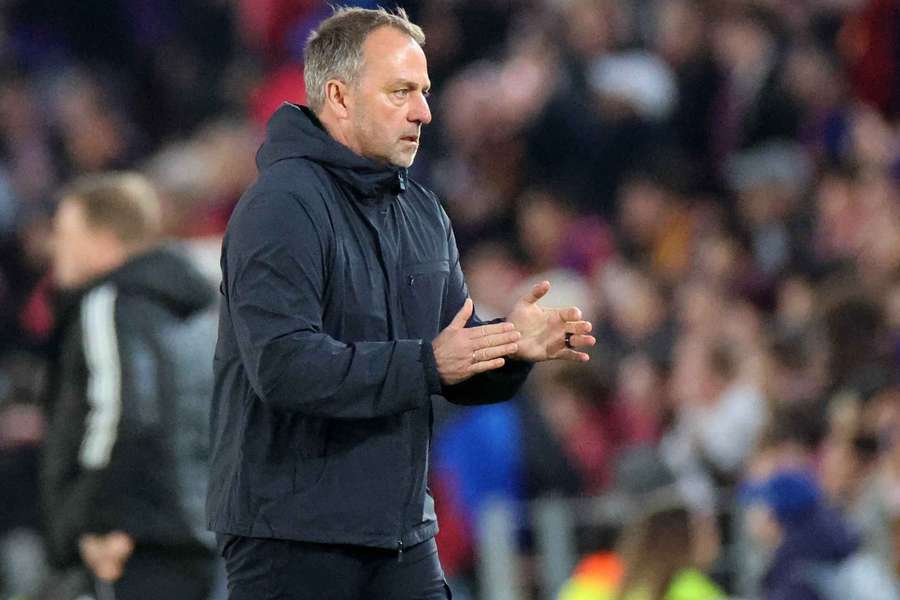 Flick, en uno de los últimos partidos del Barça