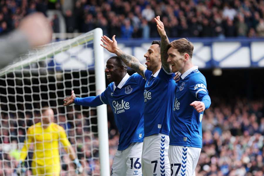 Everton scored twice to ease relegation fears