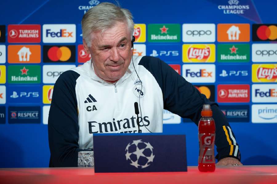 Ancelotti during his press conference