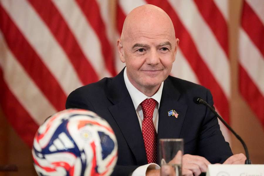 FIFA president Gianni Infantino attends a meeting of the FIFA Task Force at the White House in Washington, D.C.