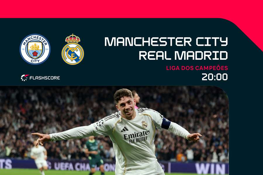 Valverde na primeira mão do duelo entre City e Real Madrid