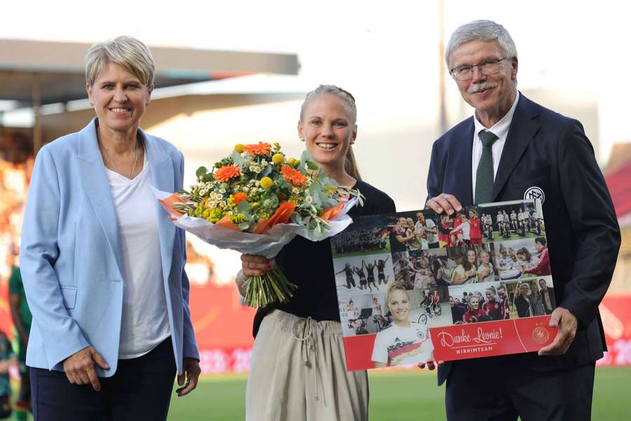 Leonie Maier bei der Verabschiedung aus der Nationalmannschaft.