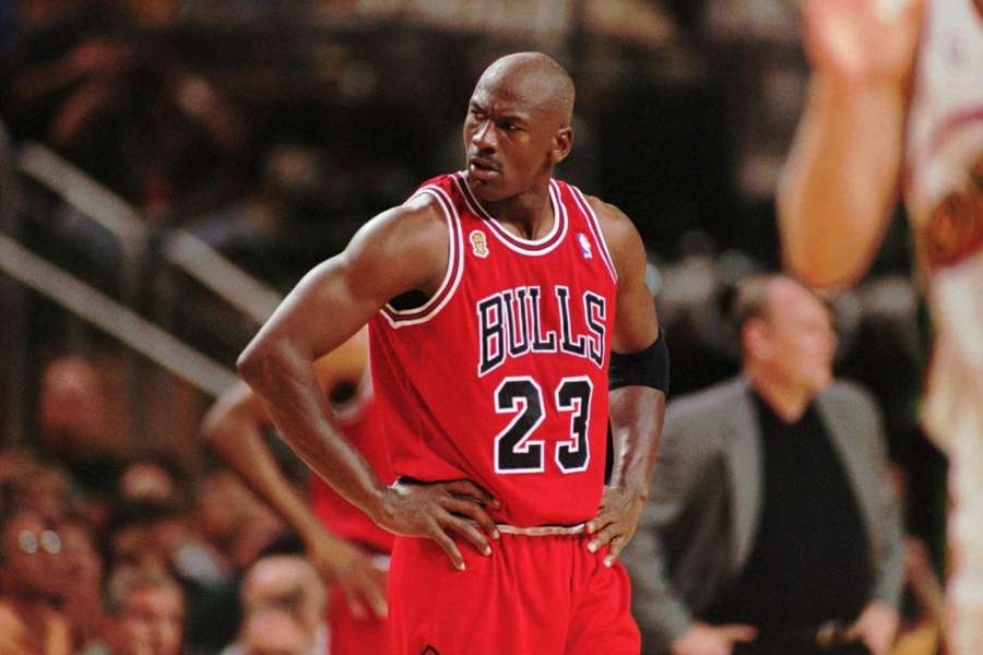 Michael Jordan durante un parido con los Chicago Bulls.
