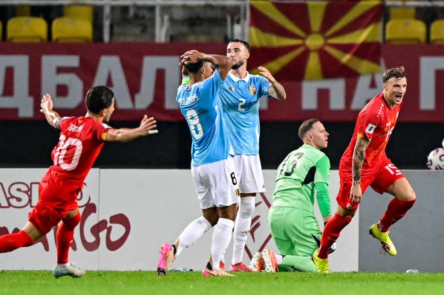 North Macedonia celebrate their leveller