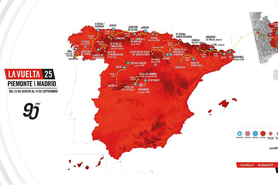 Le tracé de la prochaine Vuelta.