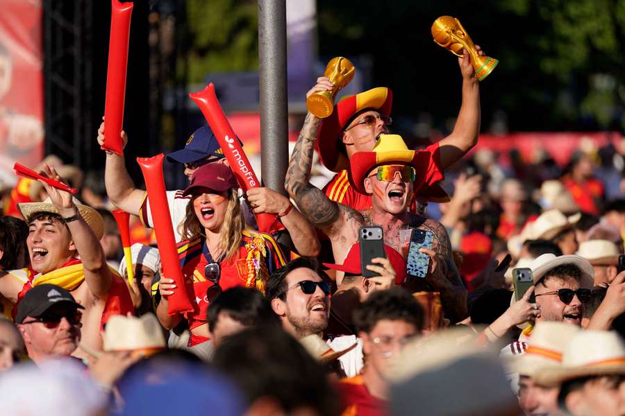 Spain fans in Madrid prior to the World Cup final Spain fans in Madrid prior to the World Cup final